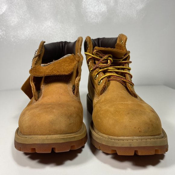 Timberland Youth Boots Waterproof Nubuck Wheat Brown Sz 3M - Picture 2 of 16